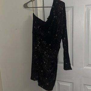Fashion Nova Navy Sequin Mini Dress- Brand new never been worn